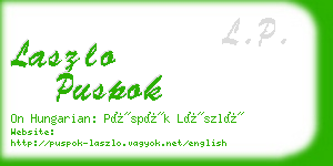 laszlo puspok business card